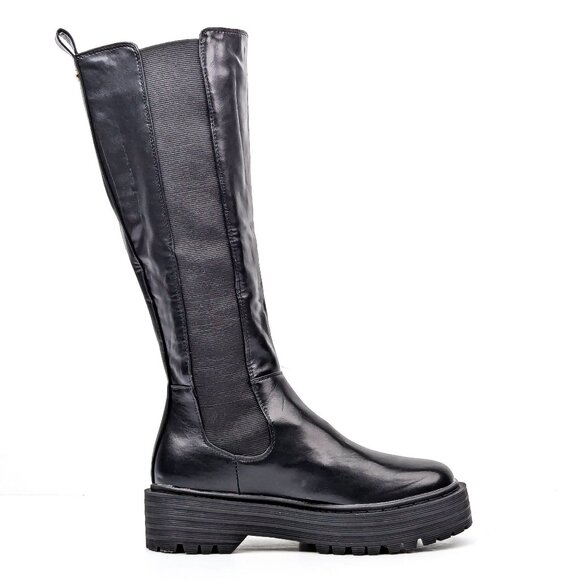 Azalea Wang Women Sue Black Vegan Leather Platform Party Fashion Boots sz 8.5 - Picture 5 of 9